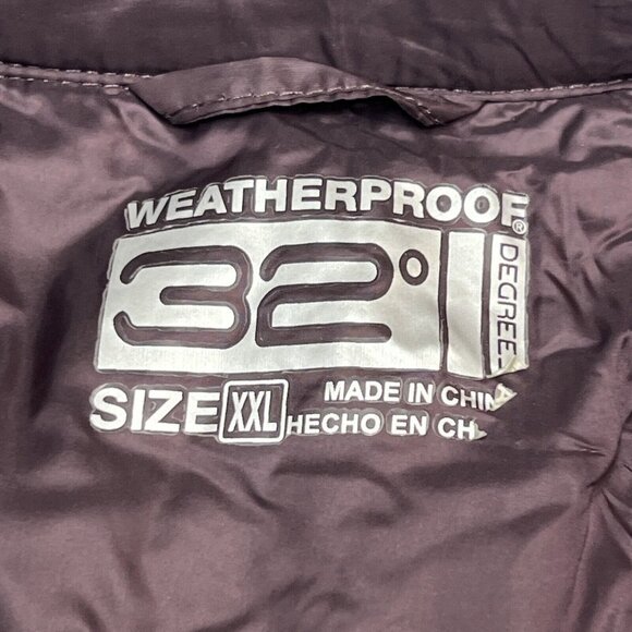 32 Heat Womens XXL Ultra Light 32 Down Quilted Jacket‎ Coat Knit Sleeves Purple - Picture 8 of 9